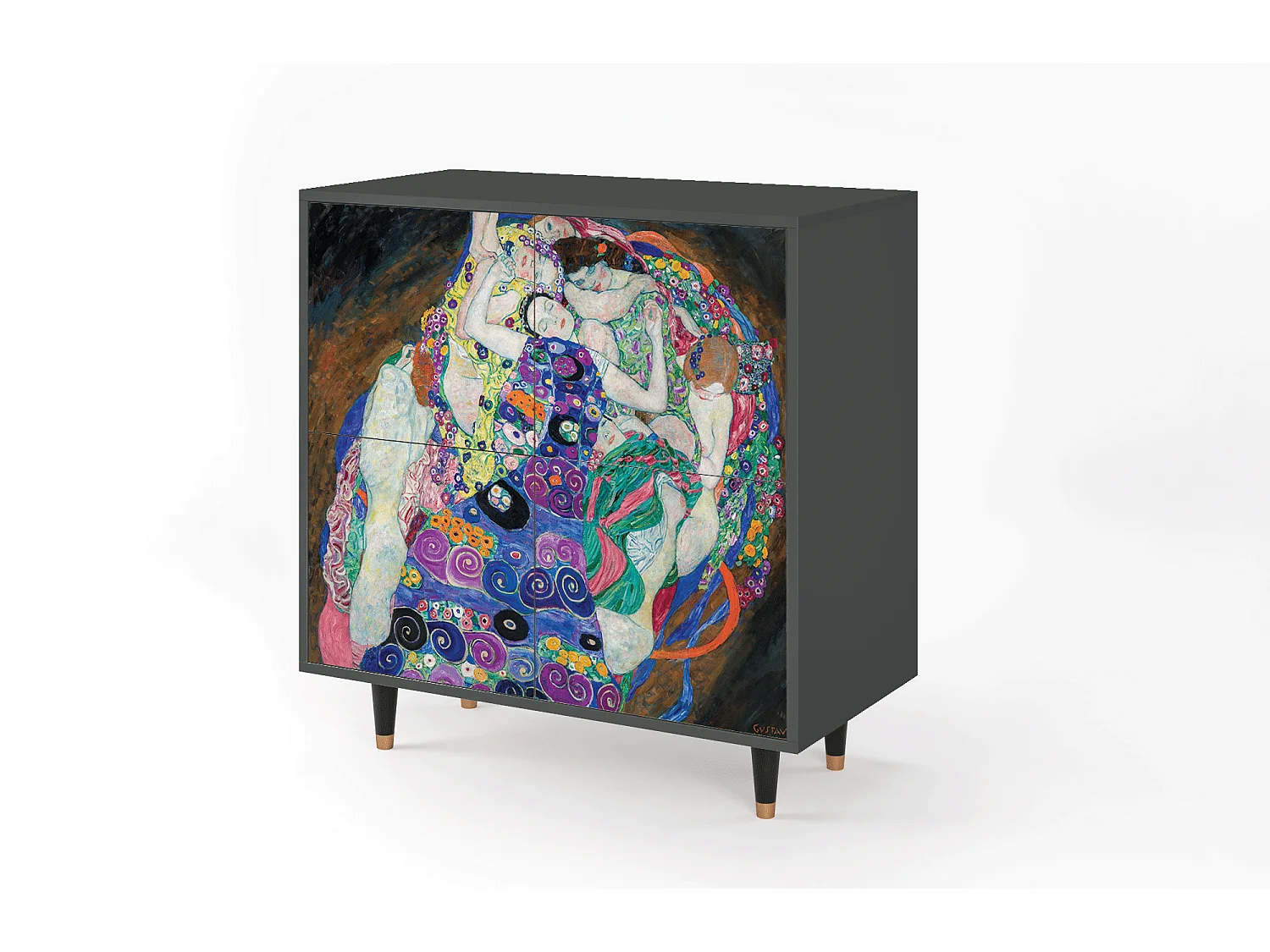 Kredens - 94x96x48 cm - BS3 - The Maiden by Klimt, Antracyt