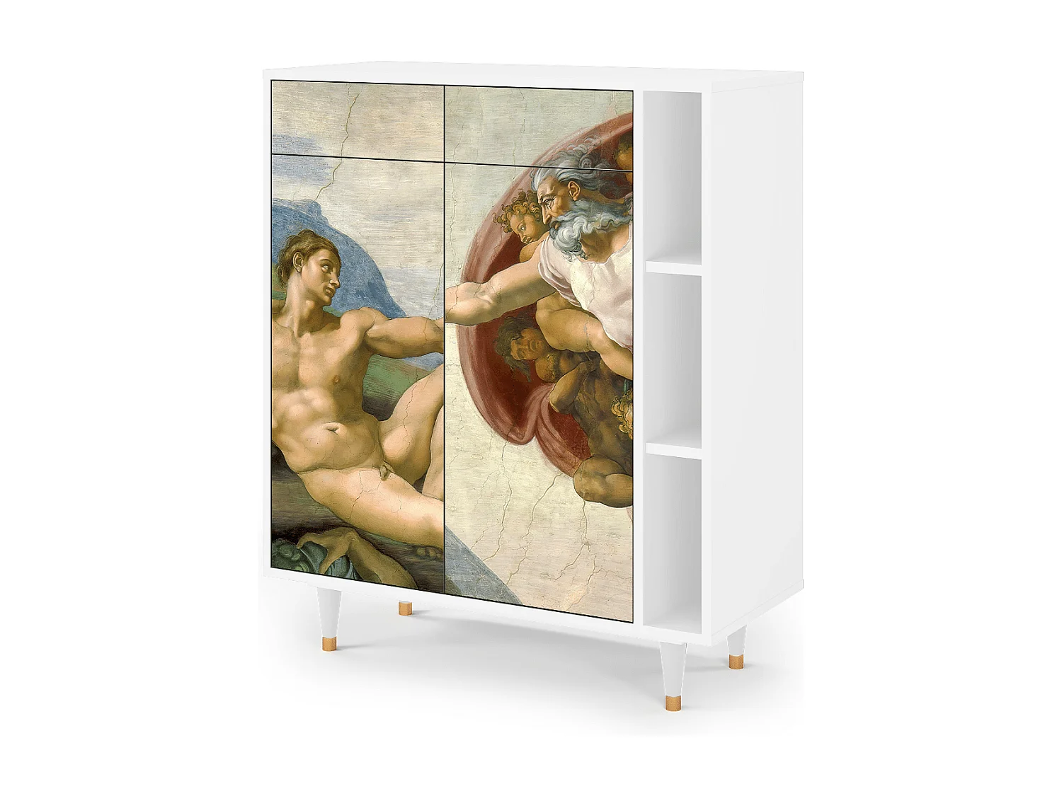 Kredens - 96х110х41 cm - BS6 - The Creation of Adam, Biały