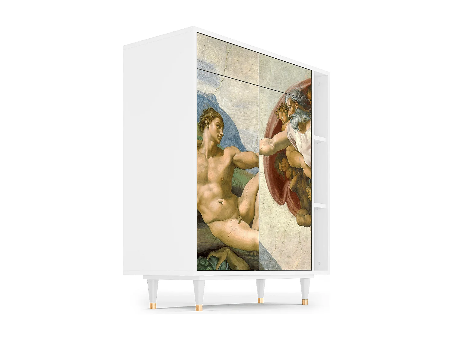 Kredens - 96х110х41 cm - BS6 - The Creation of Adam, Biały