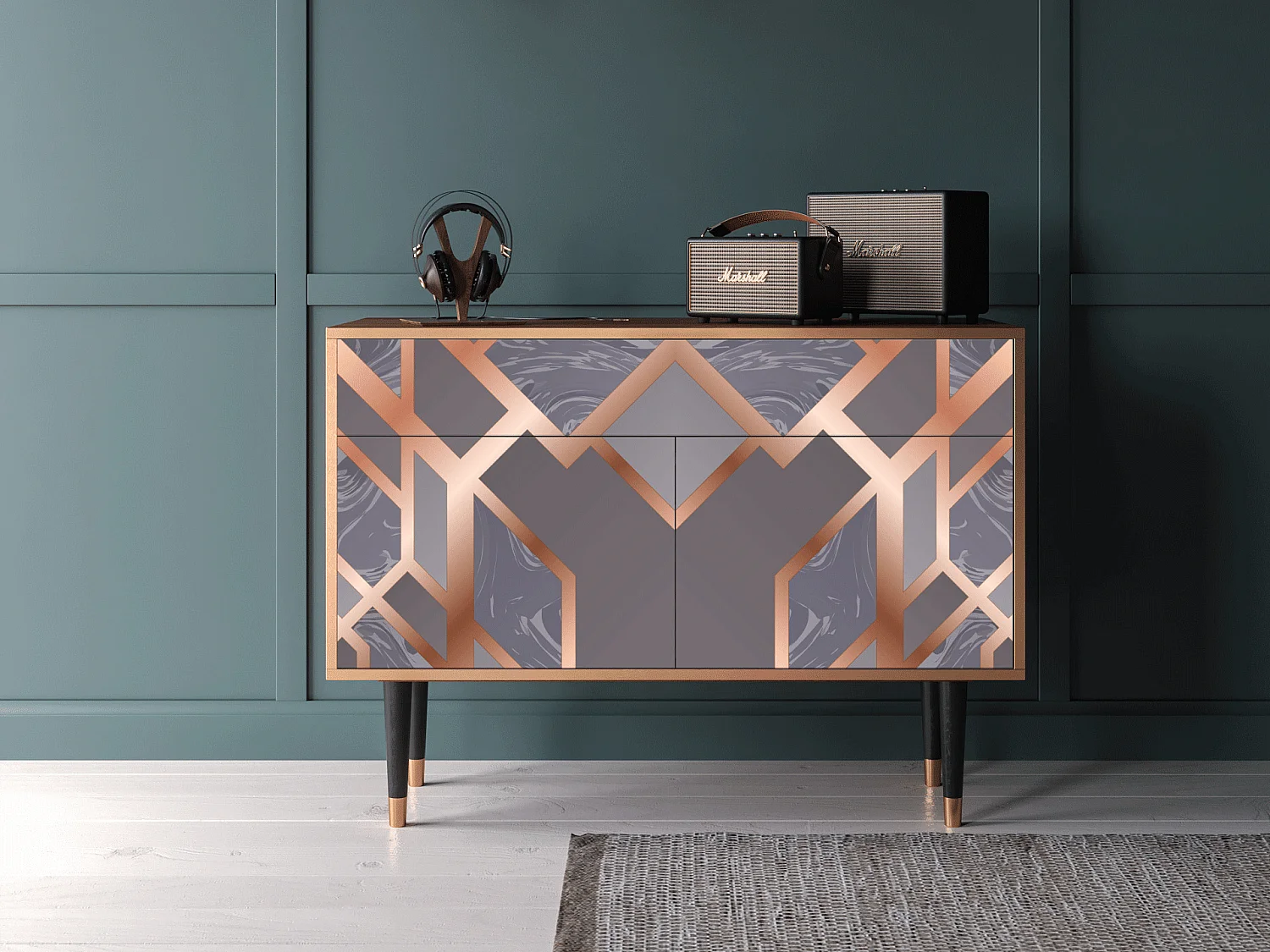 Buffet - 115x85x48 cm - BS4 - Taupe Anatomy, Noyer