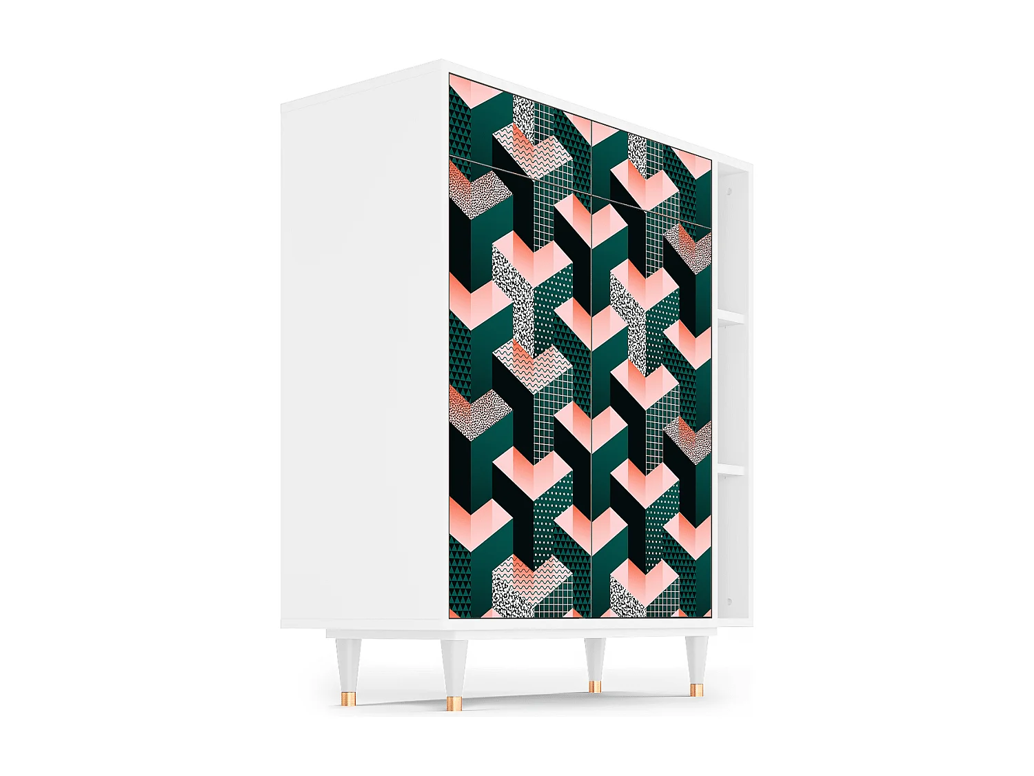 Sideboard - 96х110х41 cm - BS6 - Geometric Madness, Weiß