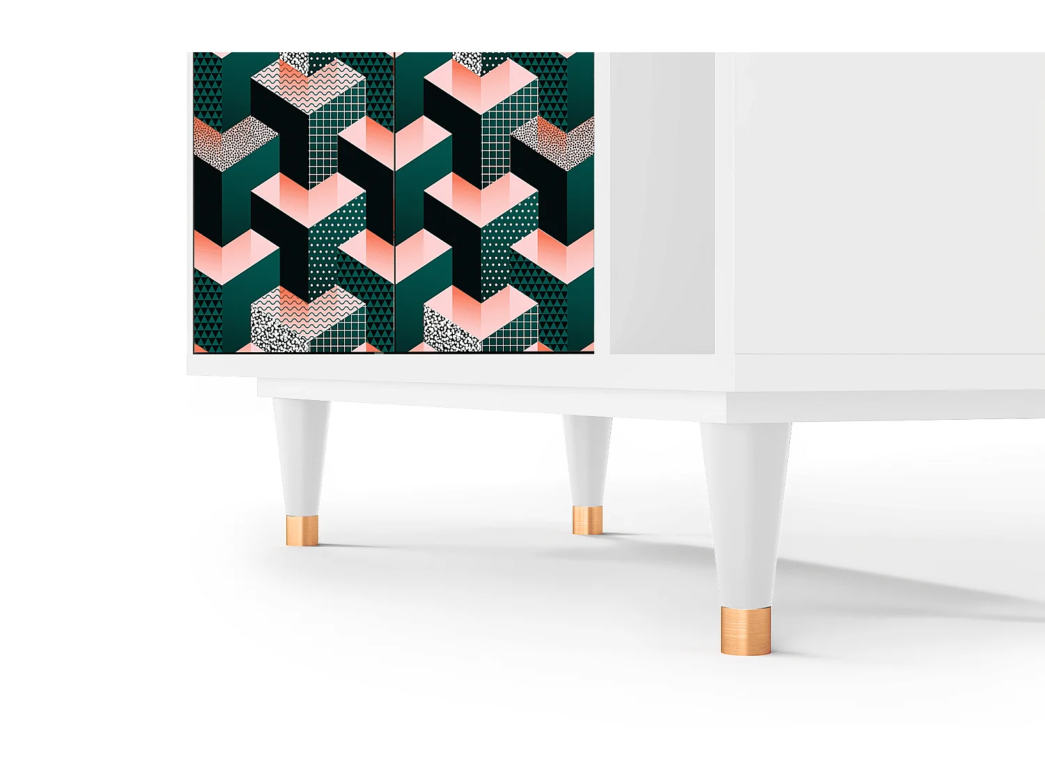 Kredens - 96х110х41 cm - BS6 - Geometric Madness, Biały