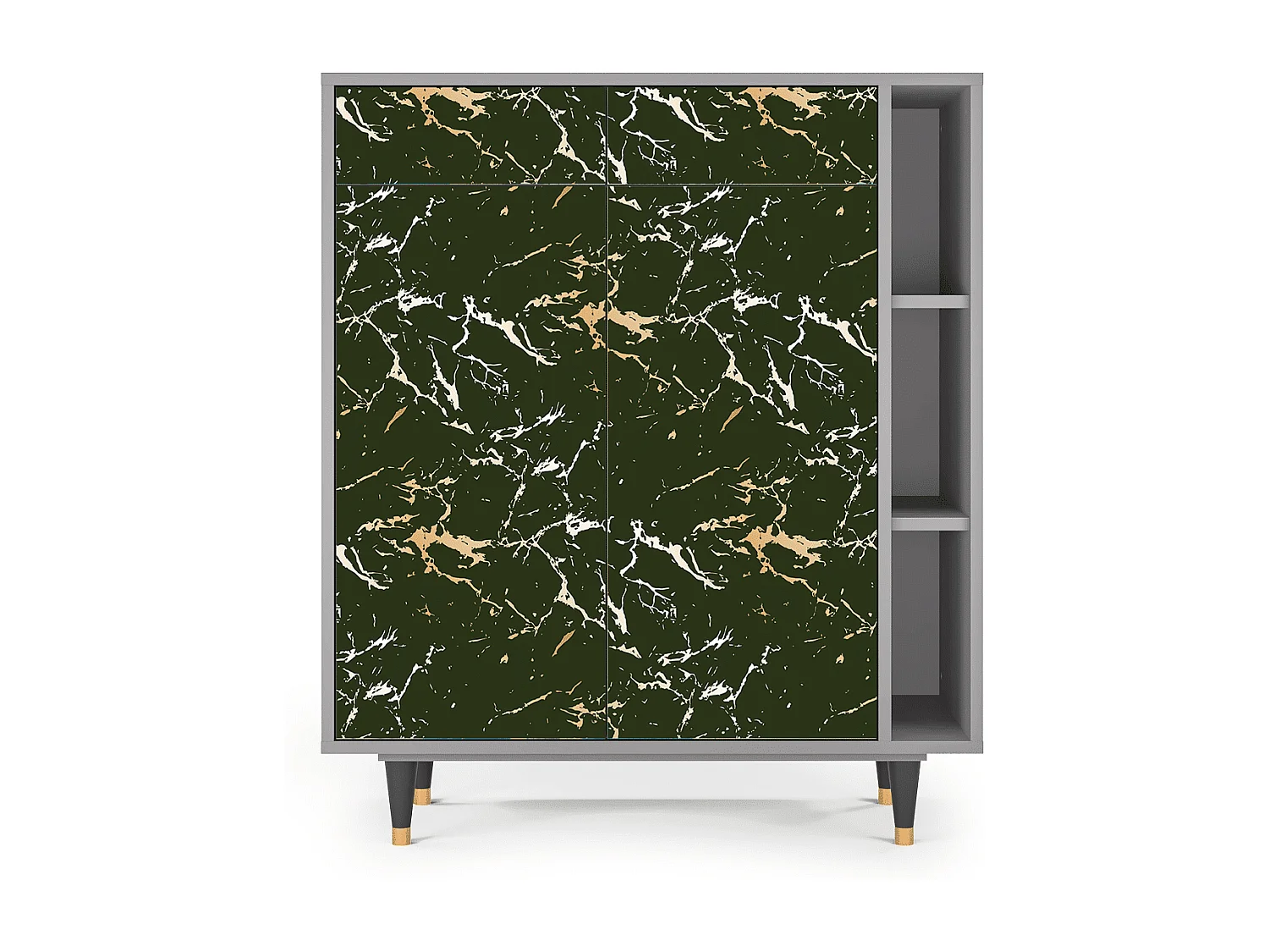 Kredens - 96х110х41 cm - BS6 - Amazon Forest, Szary