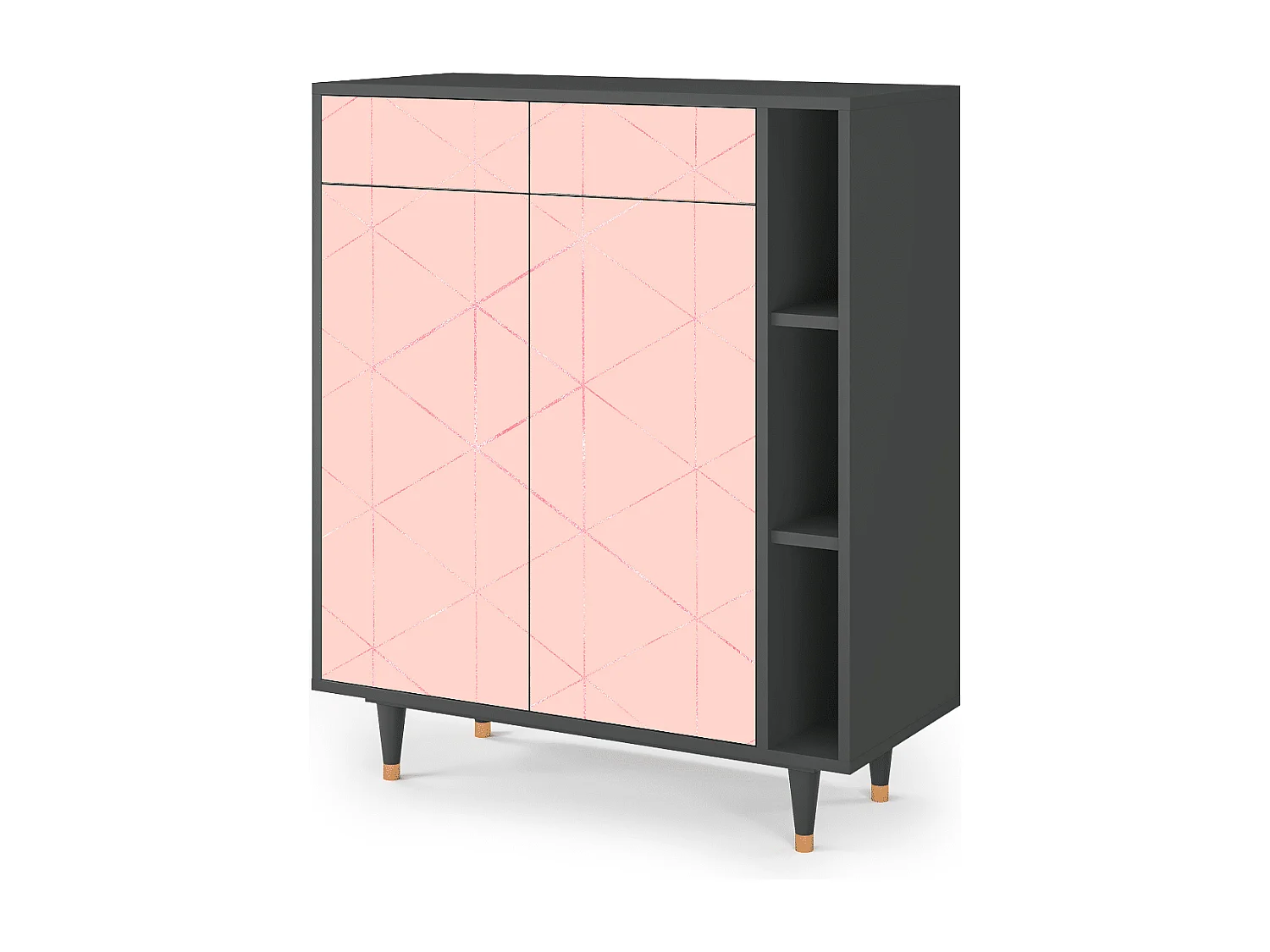 Sideboard - 96х110х41 cm - BS6 - Rose Quartz, Anthrazit