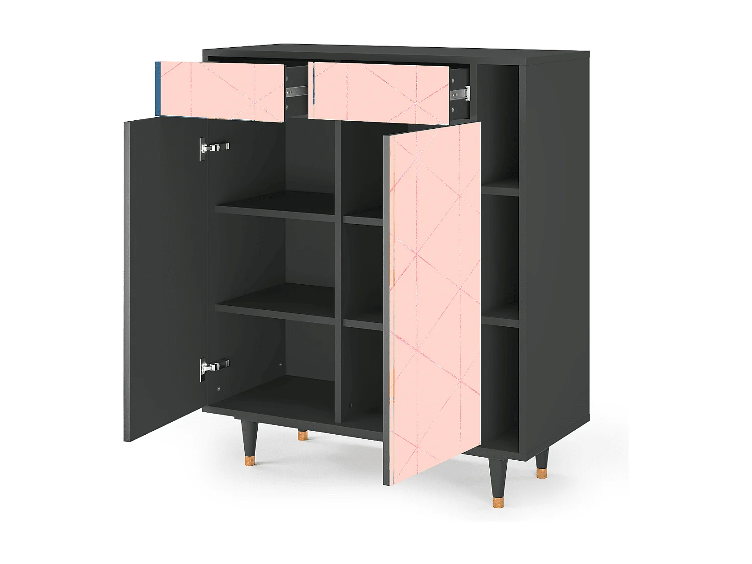 Credenza - 96х110х41 cm - BS6 - Rose Quartz, Antracite