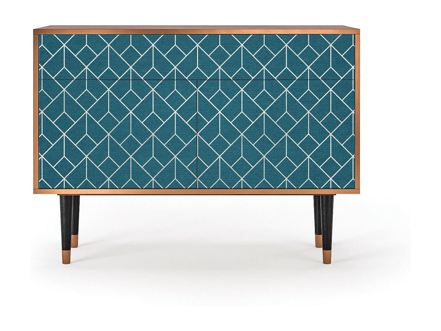 Buffet - 115x85x48 cm - BS4 - Turquoise Geometry, Noyer