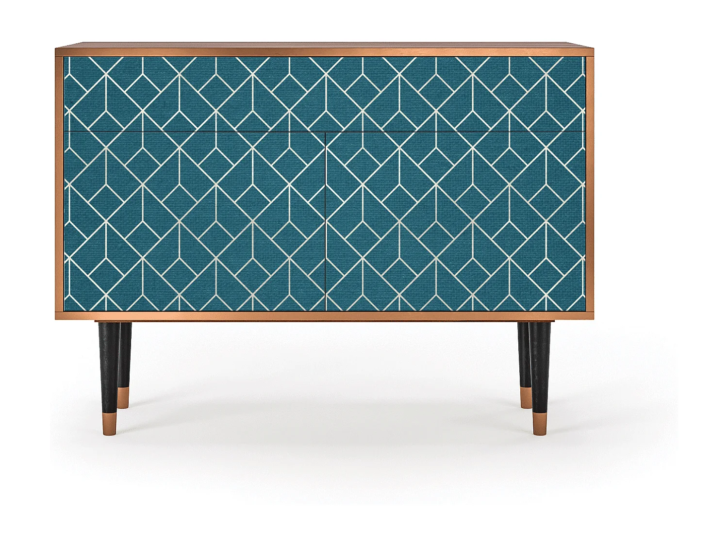Buffet - 115x85x48 cm - BS4 - Turquoise Geometry, Noyer