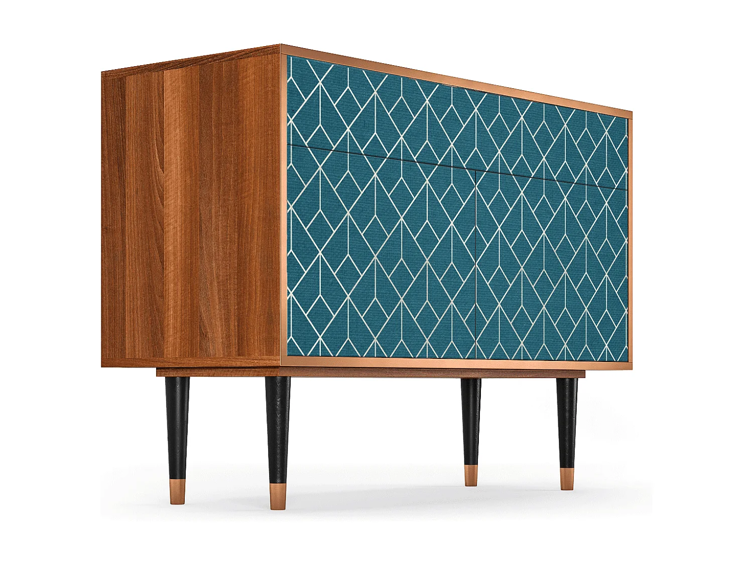Buffet - 115x85x48 cm - BS4 - Turquoise Geometry, Noyer