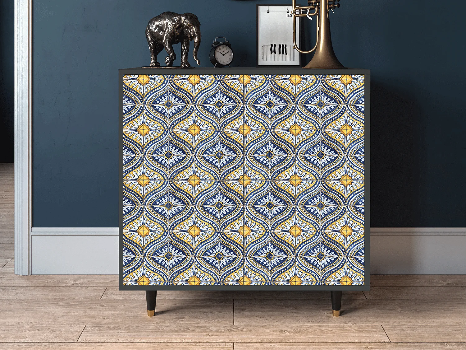 Buffet - 94x96x48 cm - BS3 - Illusory Pattern, Anthracite