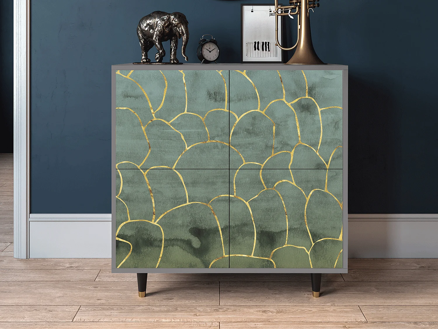 Buffet - 94x96x48 cm - BS3 - Magnificent Water Lily, Gris