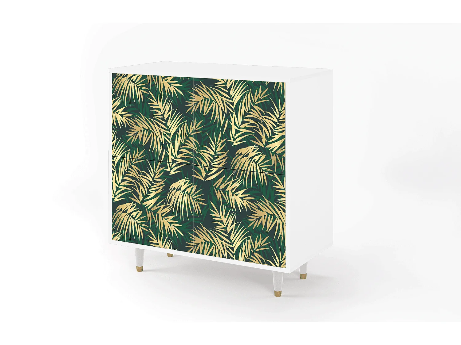 Kredens - 94x96x48 cm - BS3 - Sunny Palm Tree, Biały