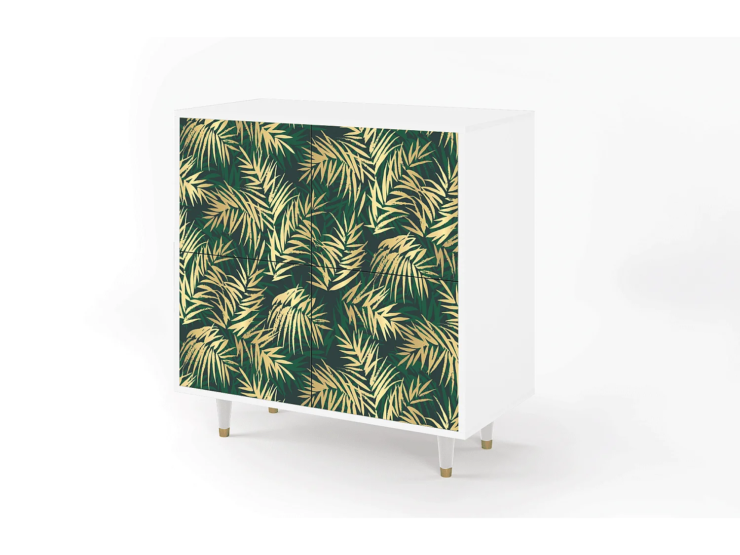 Kredens - 94x96x48 cm - BS3 - Sunny Palm Tree, Biały