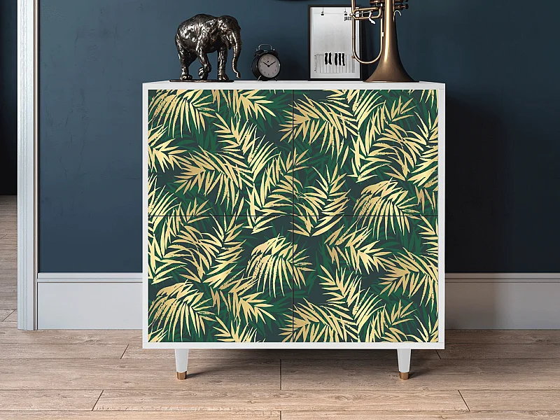 Kredens - 94x96x48 cm - BS3 - Sunny Palm Tree, Biały