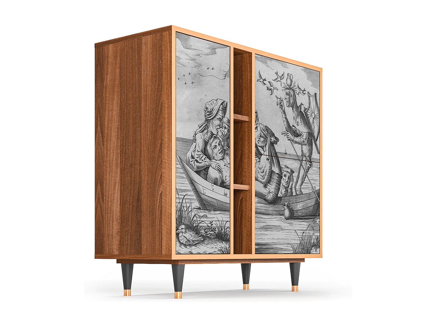 Kredens - 94х96х41 cm - BS5 - Blau Schuyte, Orzech