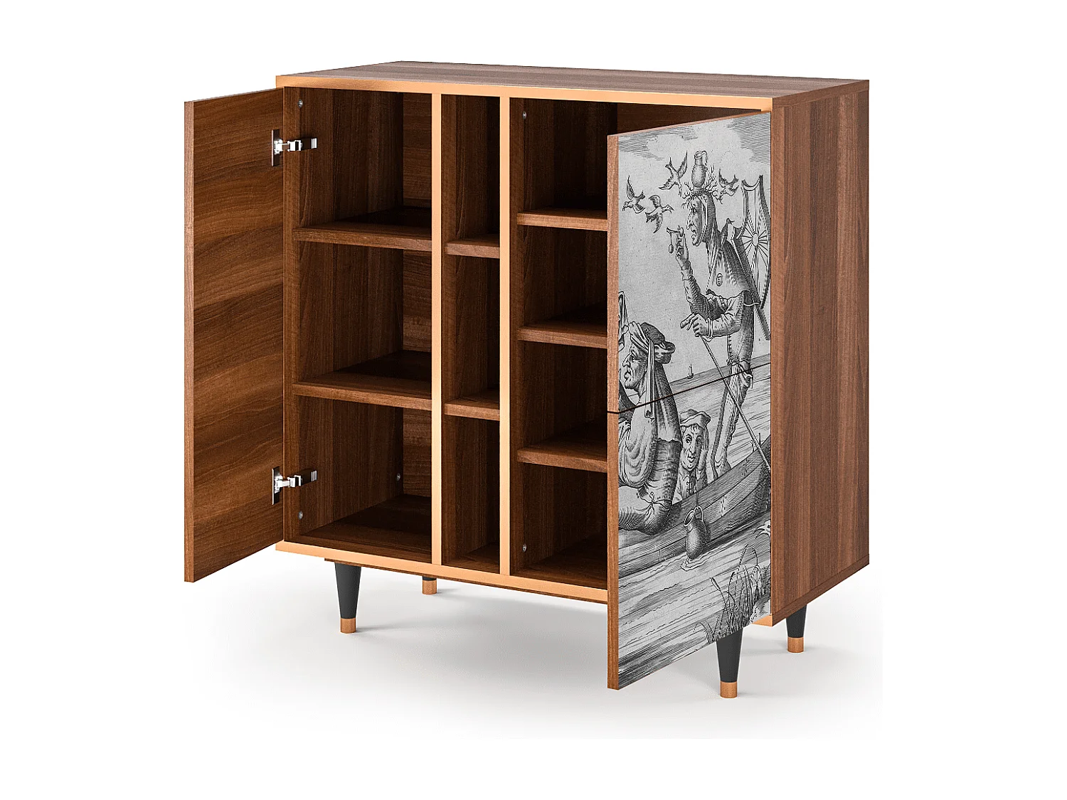 Kredens - 94х96х41 cm - BS5 - Blau Schuyte, Orzech