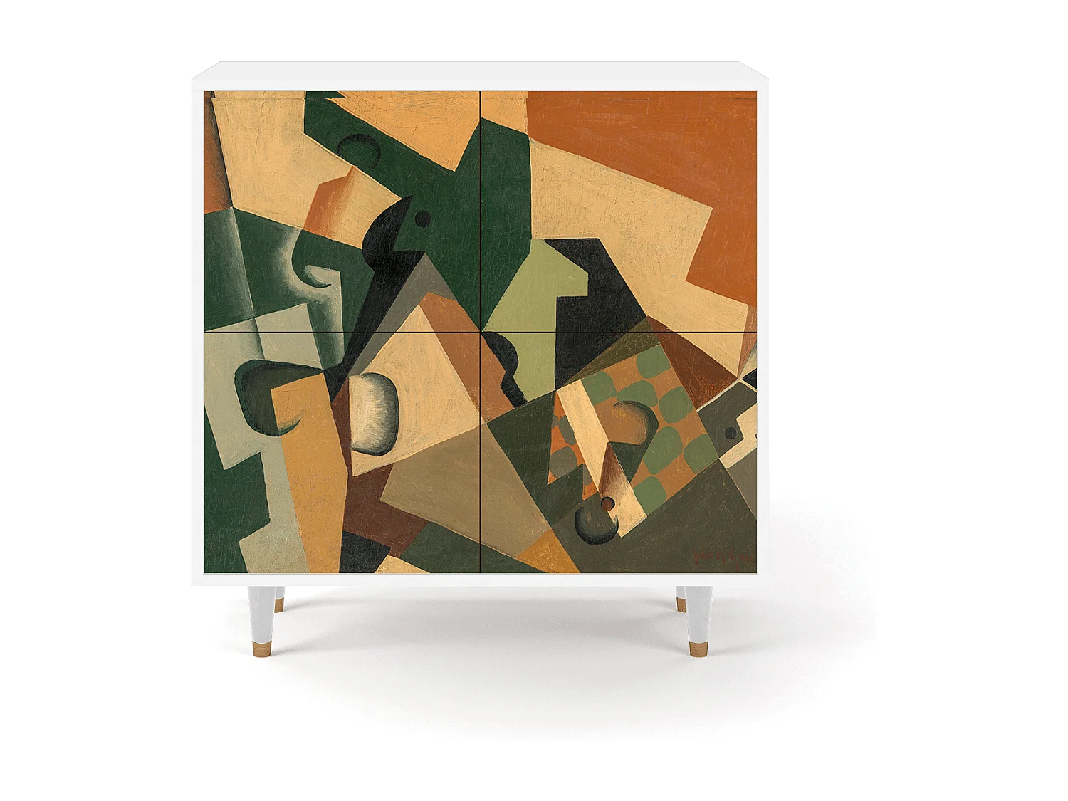 Aparador - 94x96x48 cm - BS3 - Glass and Checkerboard, Branco