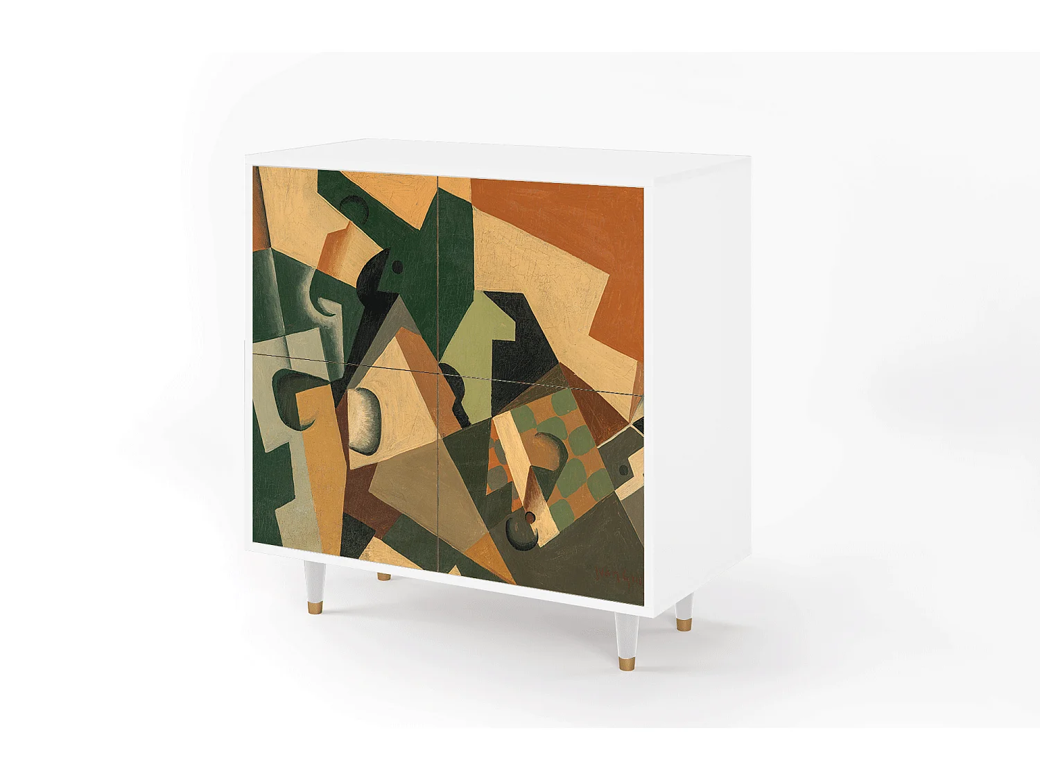 Aparador - 94x96x48 cm - BS3 - Glass and Checkerboard, Branco