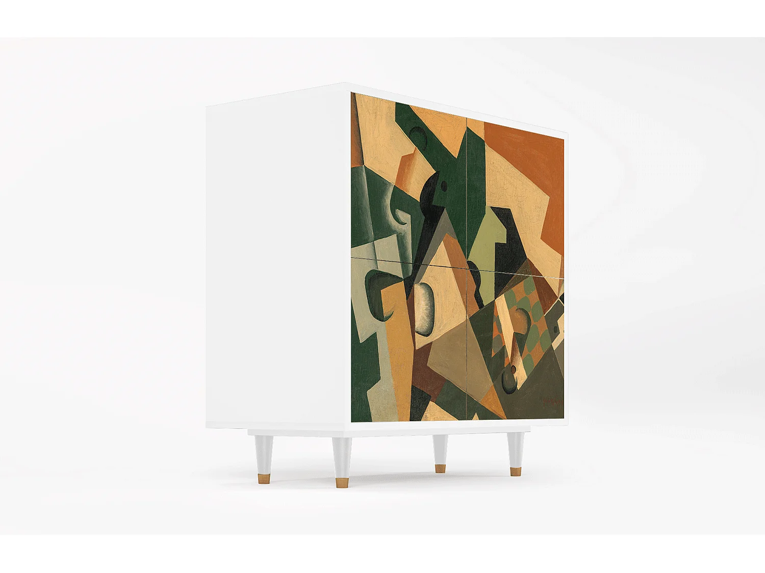 Aparador - 94x96x48 cm - BS3 - Glass and Checkerboard, Branco