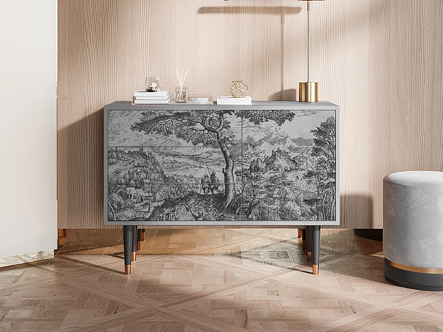 Aparador - 115х84х41 cm - S3 - Milites Requiescentes, Cinza