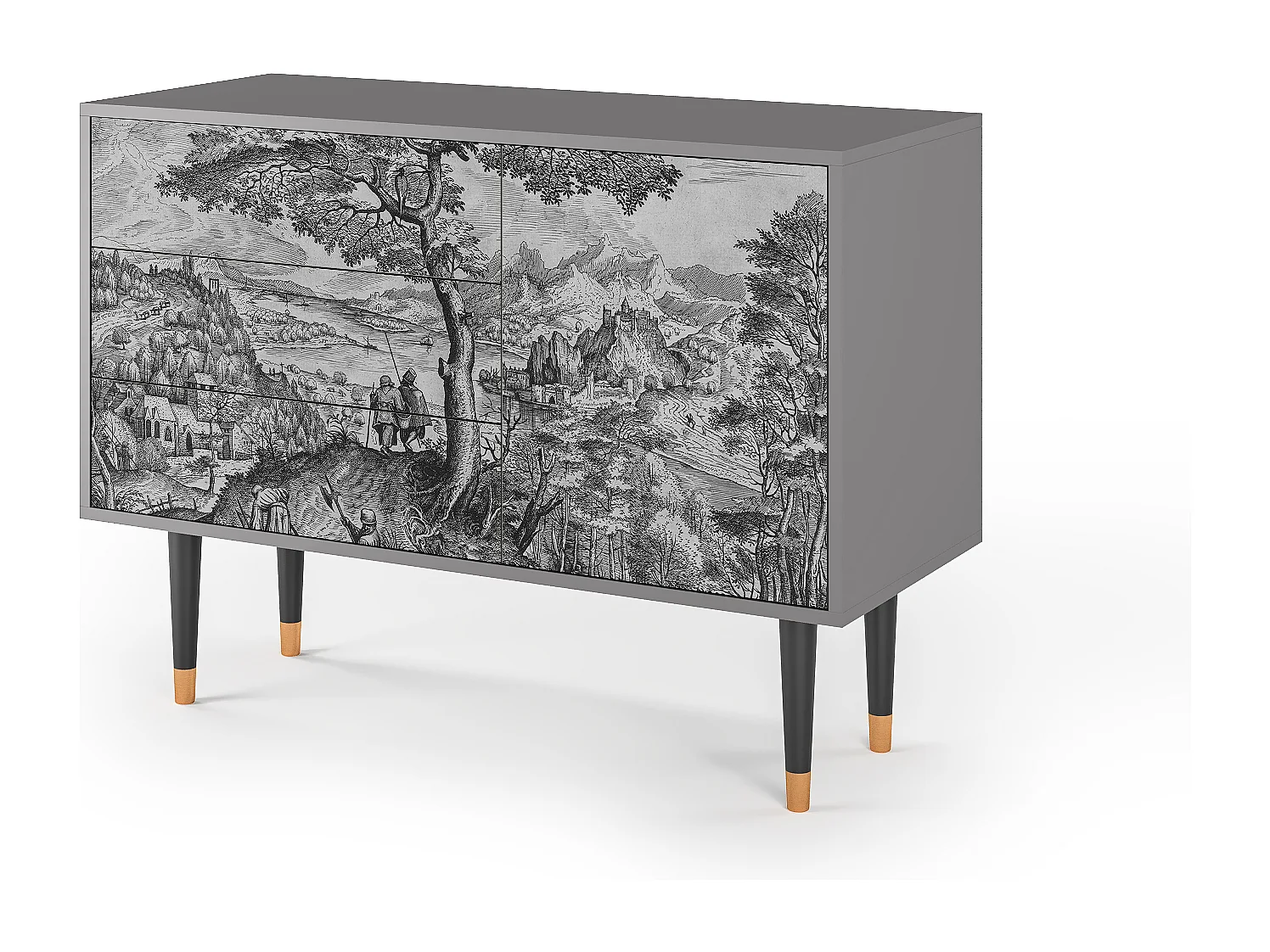 Aparador - 115х84х41 cm - S3 - Milites Requiescentes, Cinza