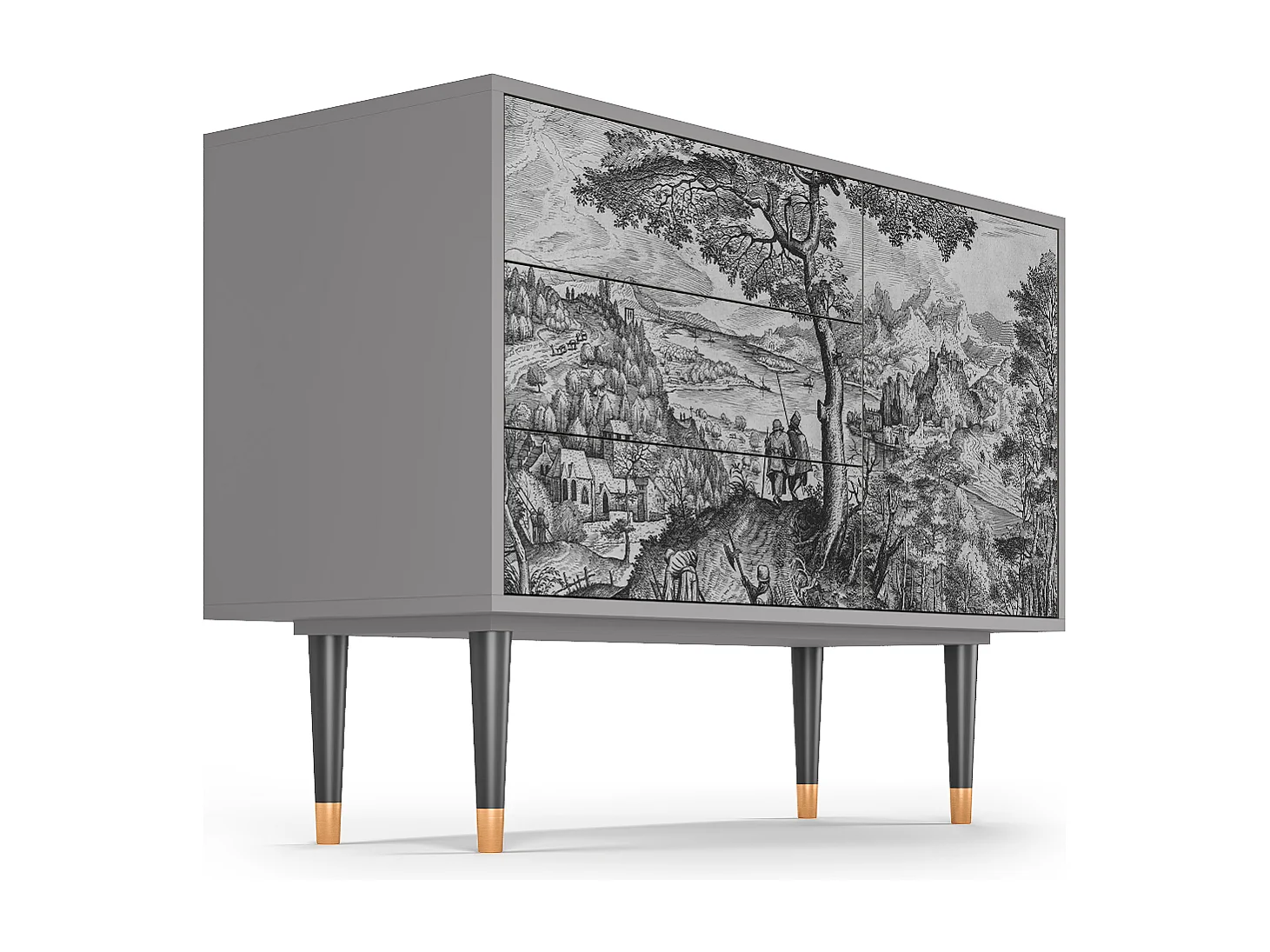 Aparador - 115х84х41 cm - S3 - Milites Requiescentes, Cinza