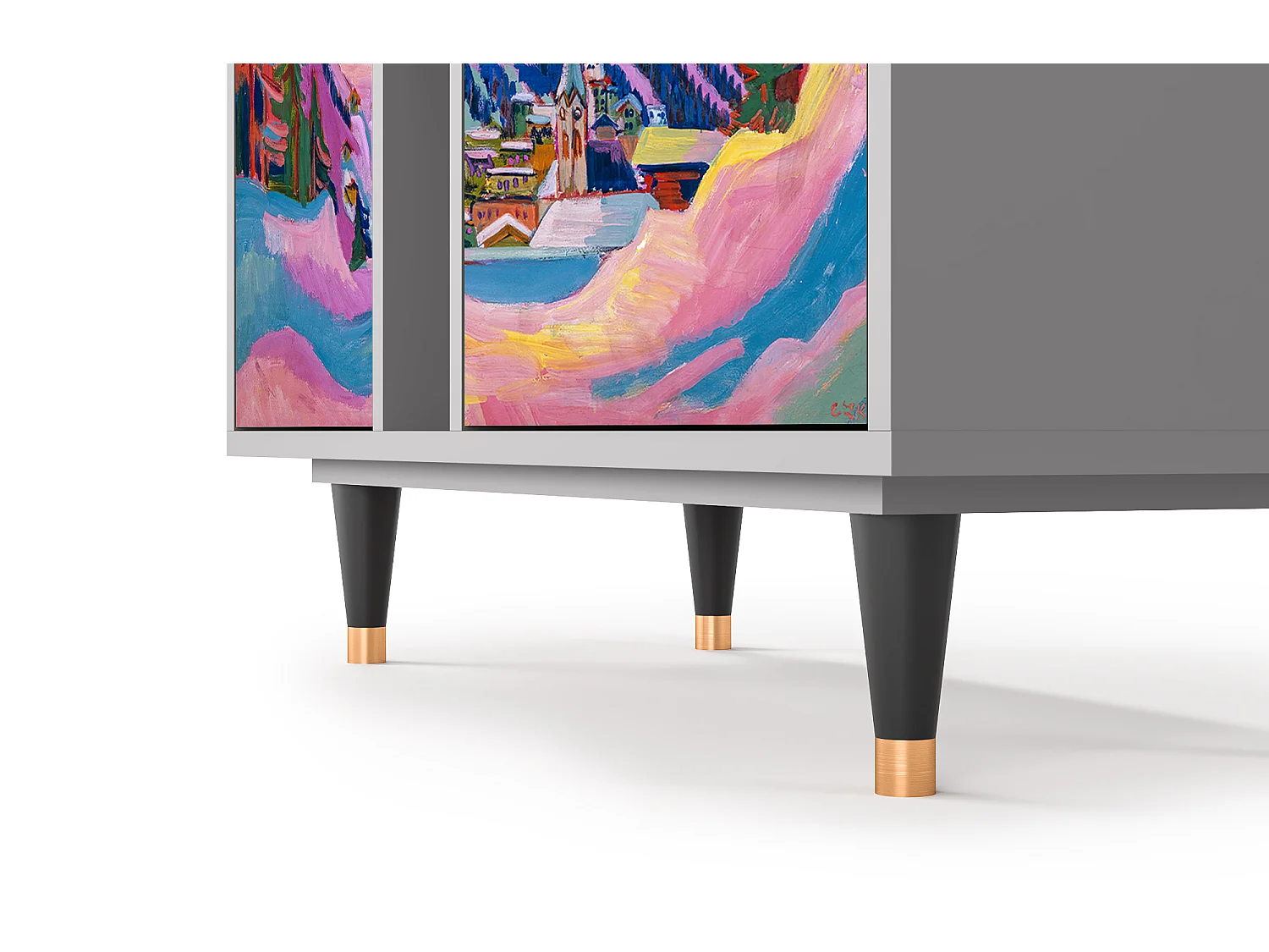 Kredens - 94х96х41 cm - BS5 - Davos Winter, Szary