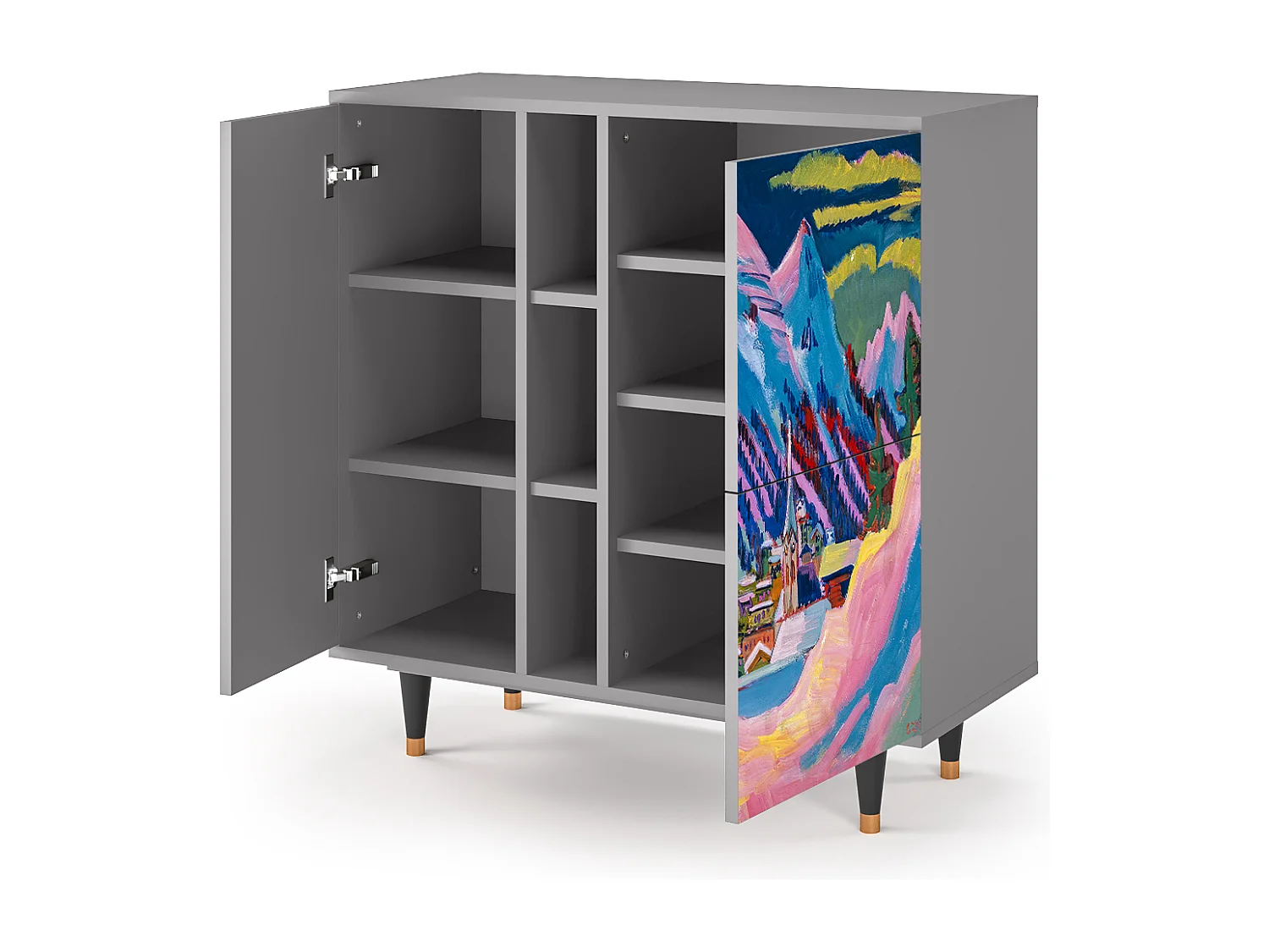 Kredens - 94х96х41 cm - BS5 - Davos Winter, Szary