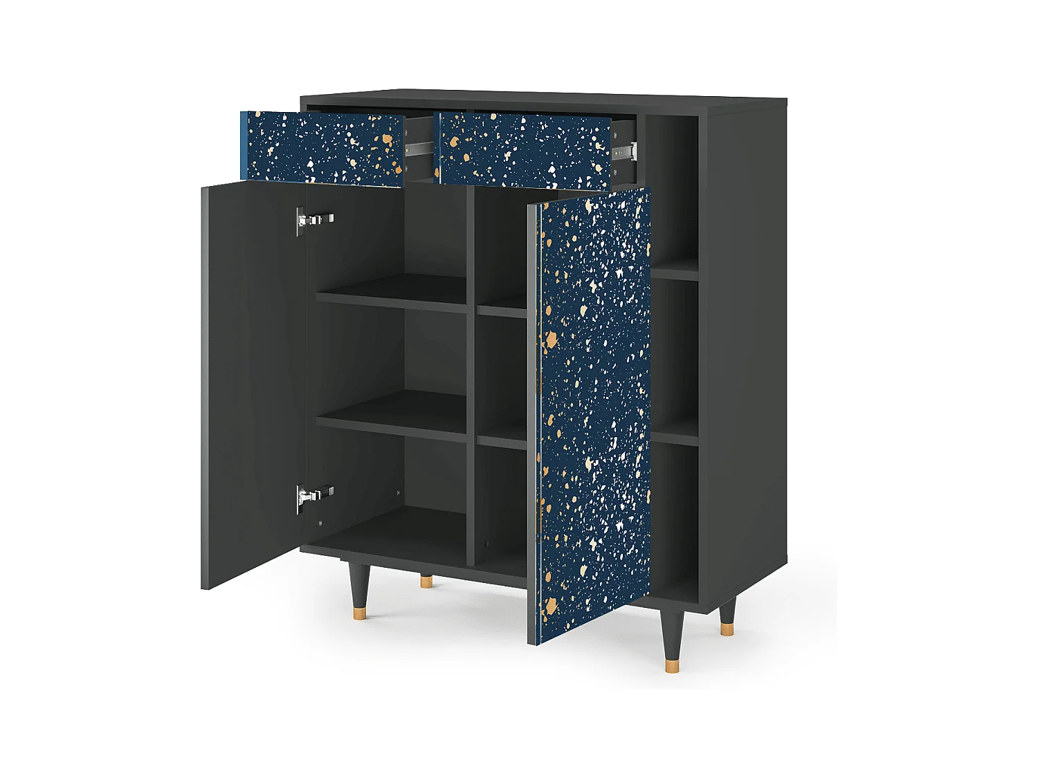 Kredens - 96х110х41 cm - BS6 - Starfall, Antracyt