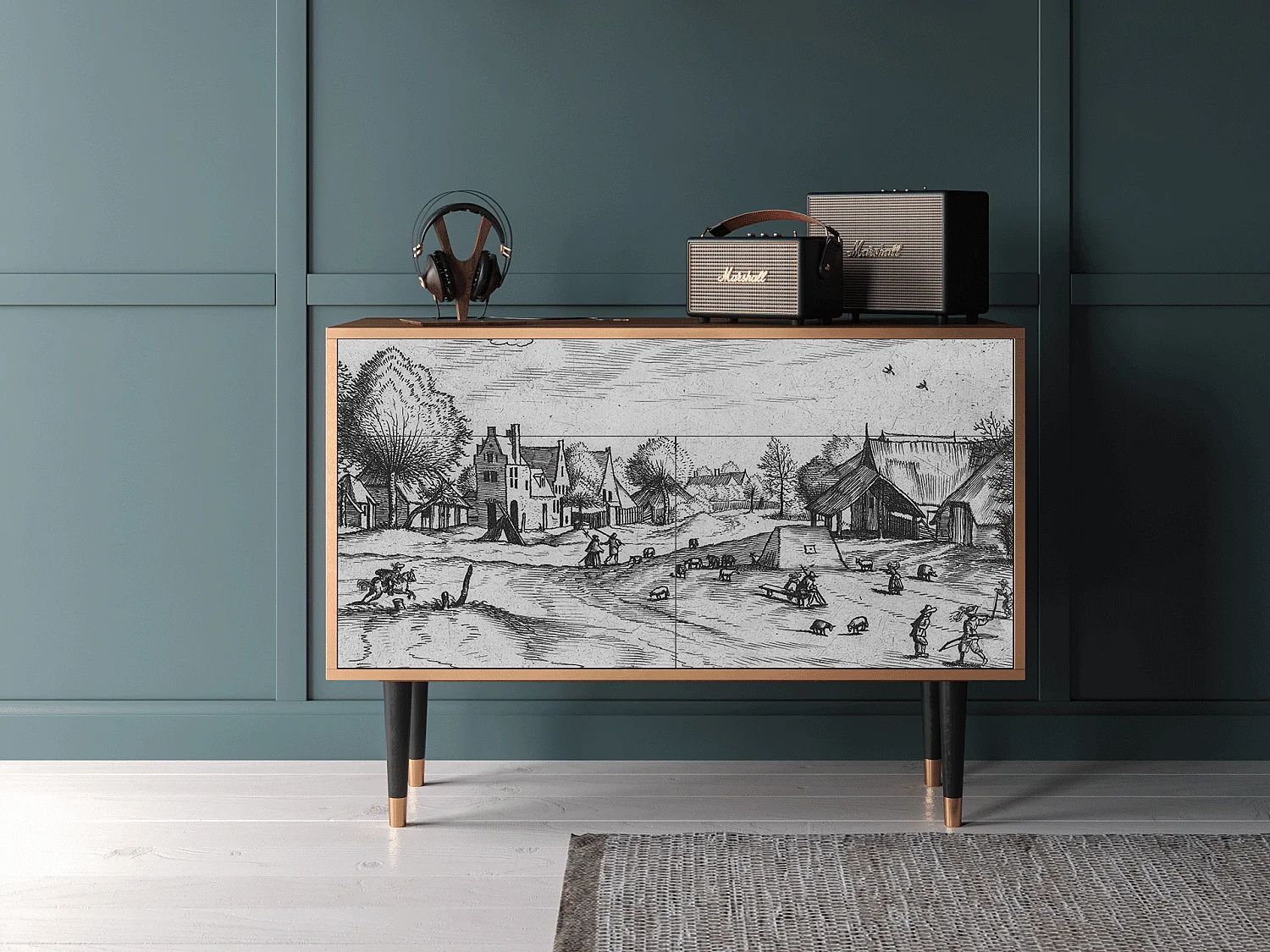 Aparador - 115x85x48 cm - BS4 - Country Village, Nogal