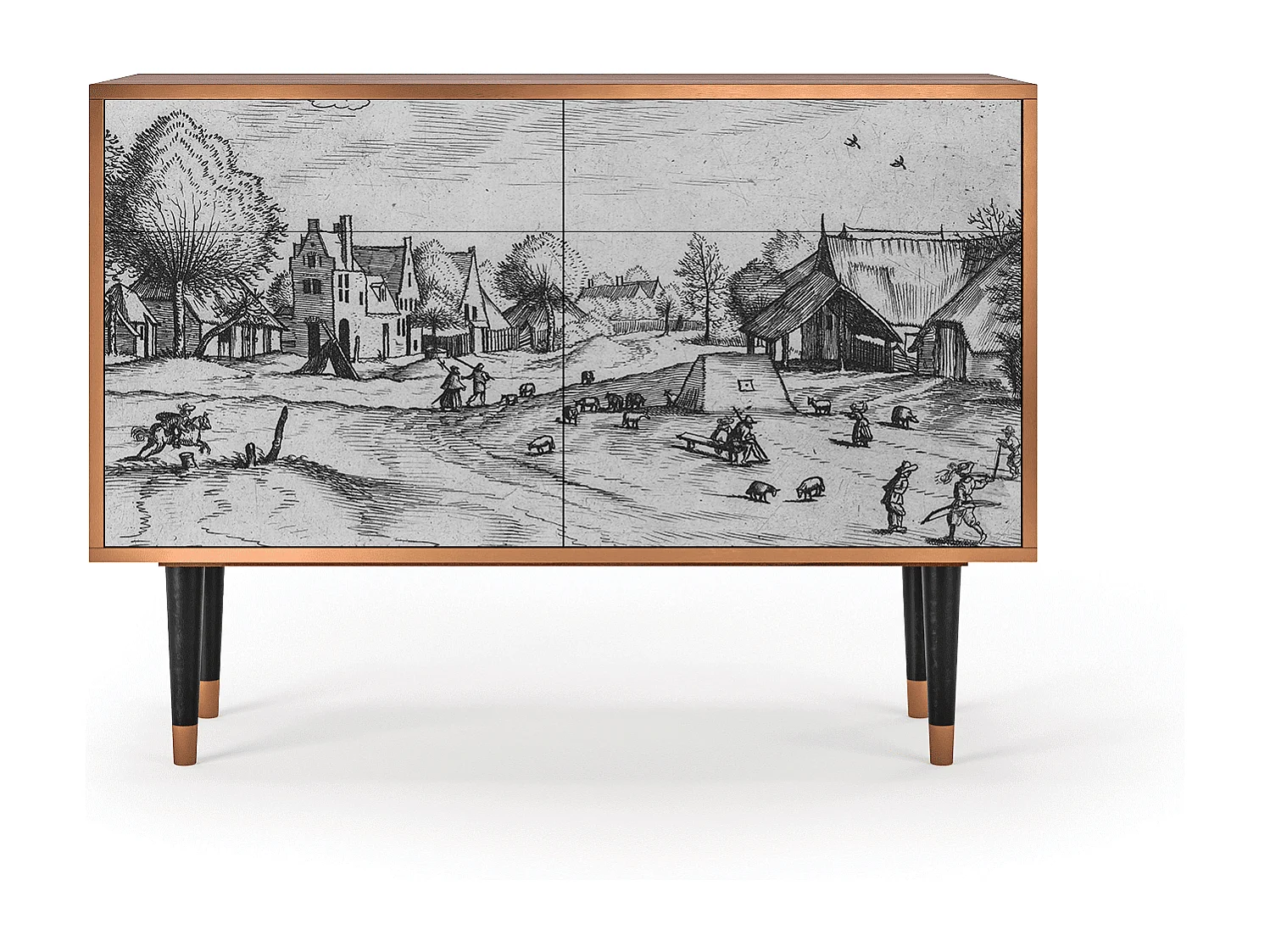 Aparador - 115x85x48 cm - BS4 - Country Village, Nogal