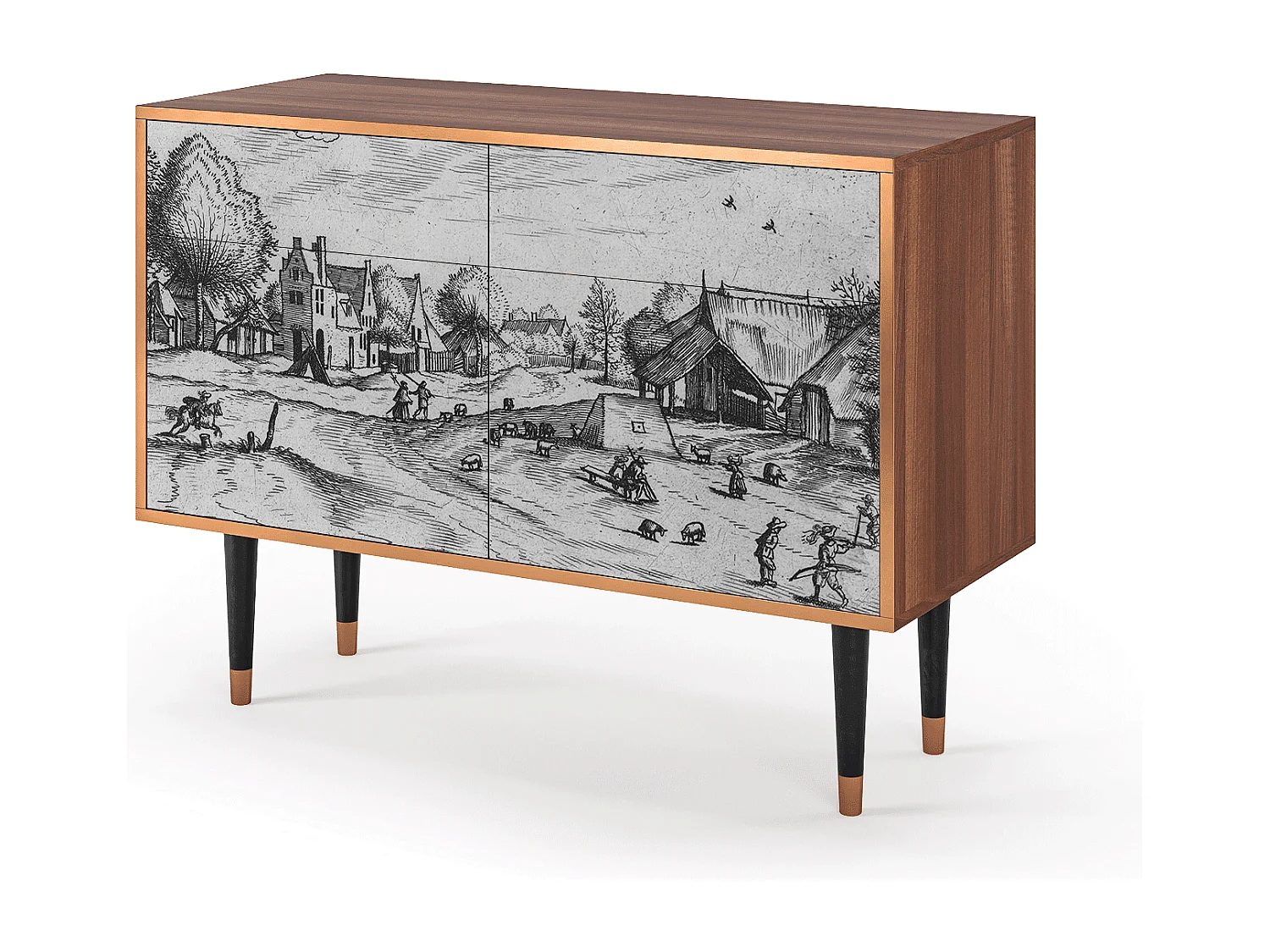 Aparador - 115x85x48 cm - BS4 - Country Village, Nogal