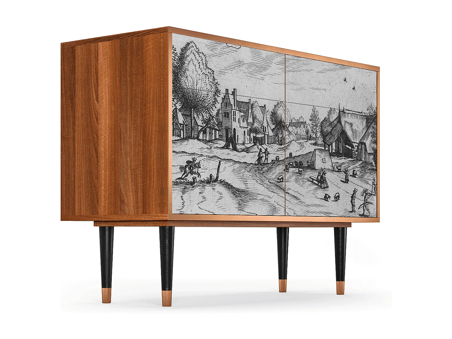 Aparador - 115x85x48 cm - BS4 - Country Village, Nogal