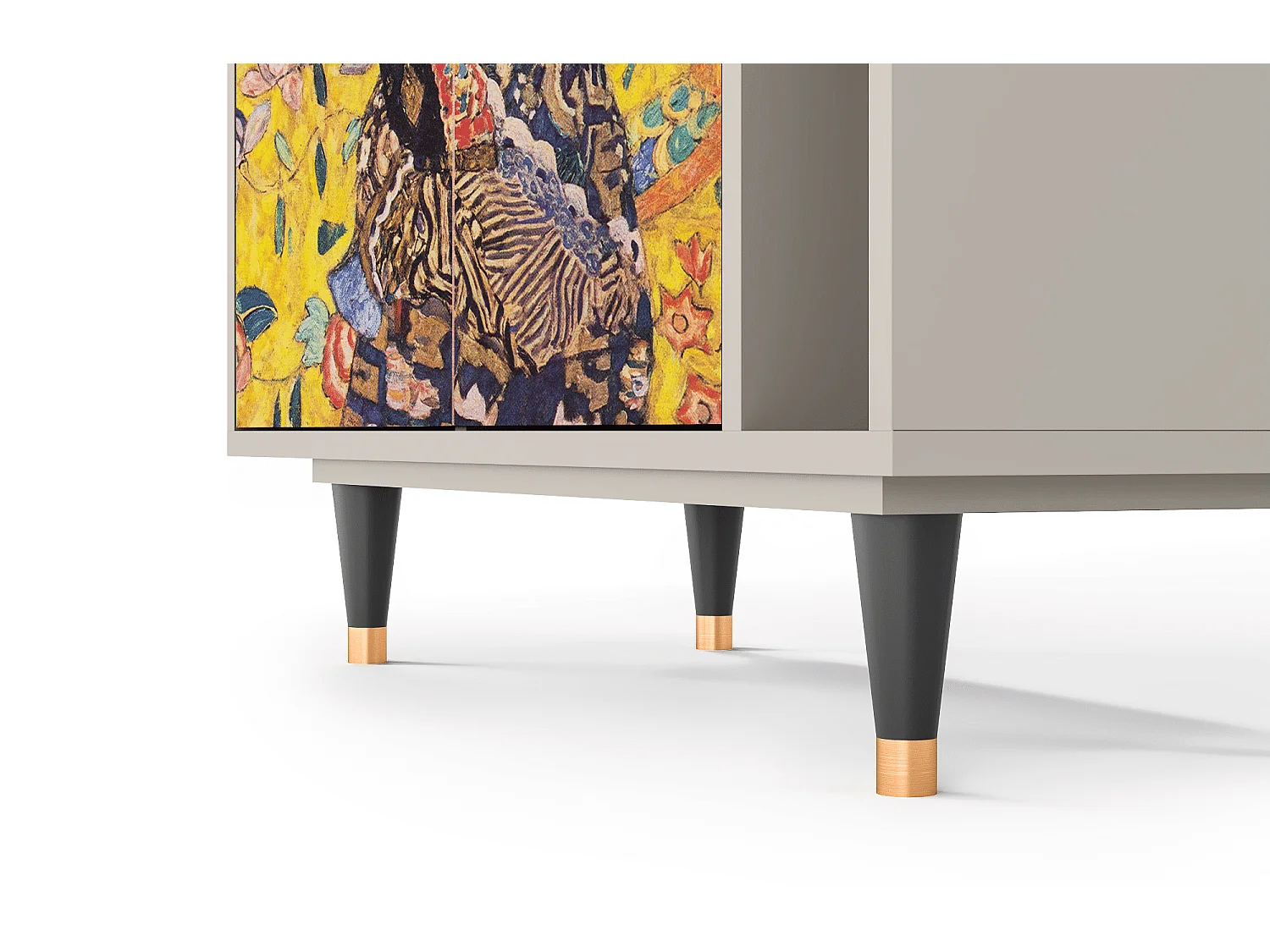 Kredens - 96х110х41 cm - BS6 - Lady with Fan by Klimt, Piaskowy