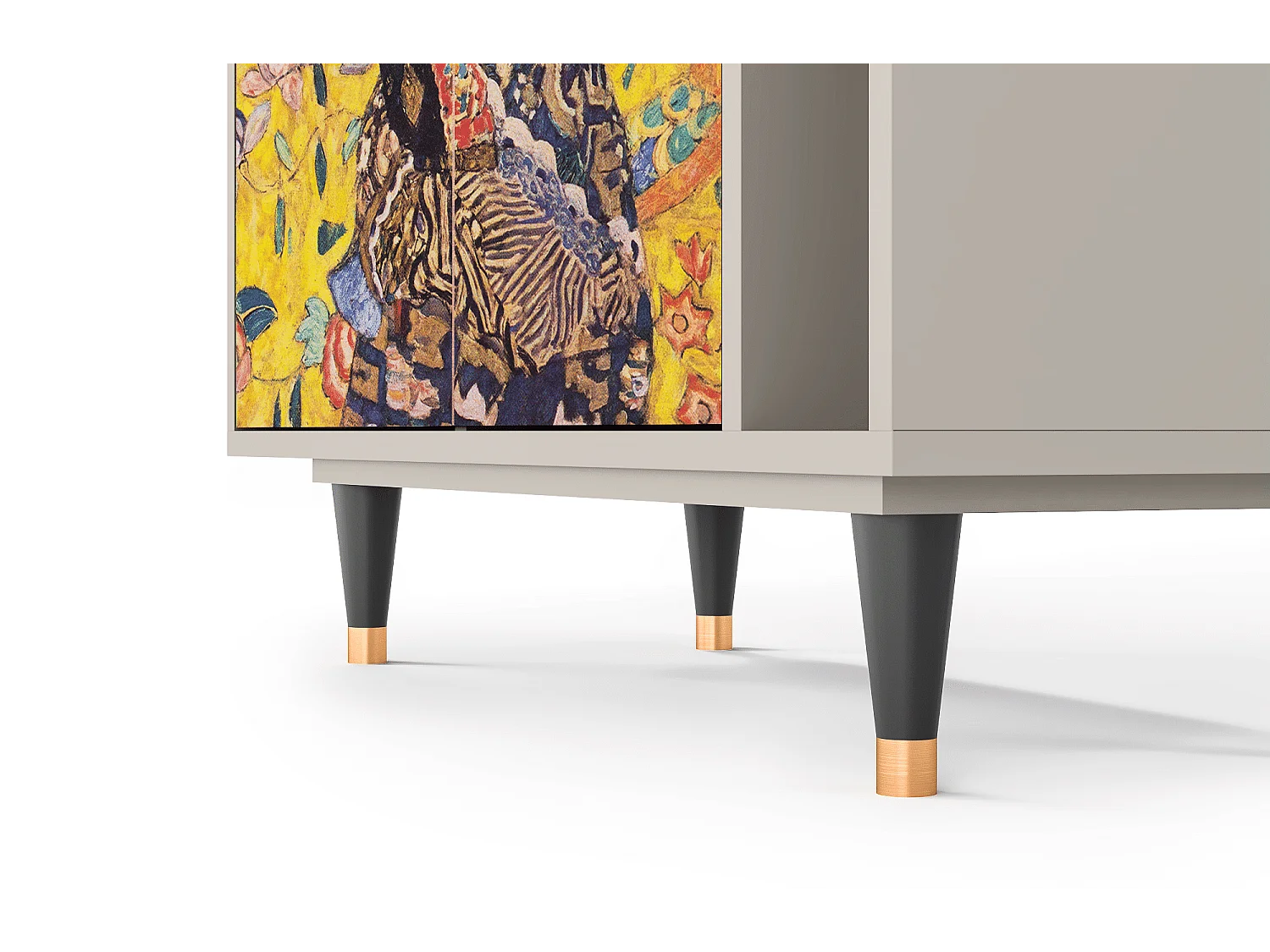 Kredens - 96х110х41 cm - BS6 - Lady with Fan by Klimt, Piaskowy