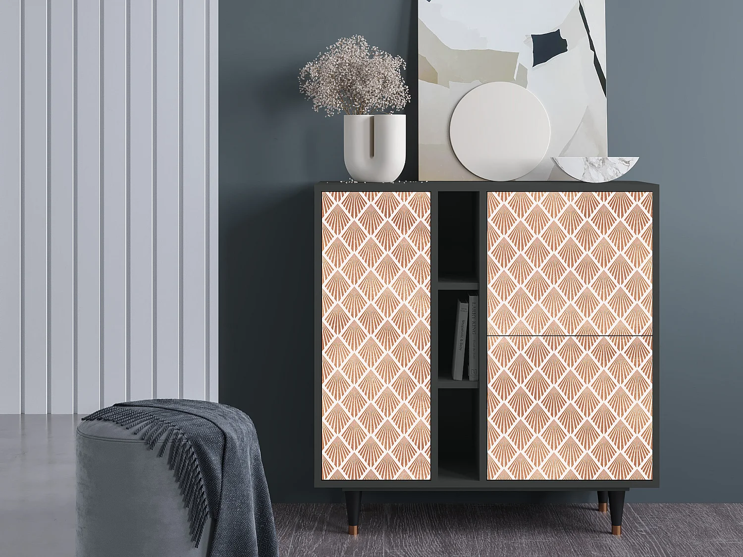 Dressoir - 94х96х41 cm - BS5 - Pastel Sunrise, Antraciet