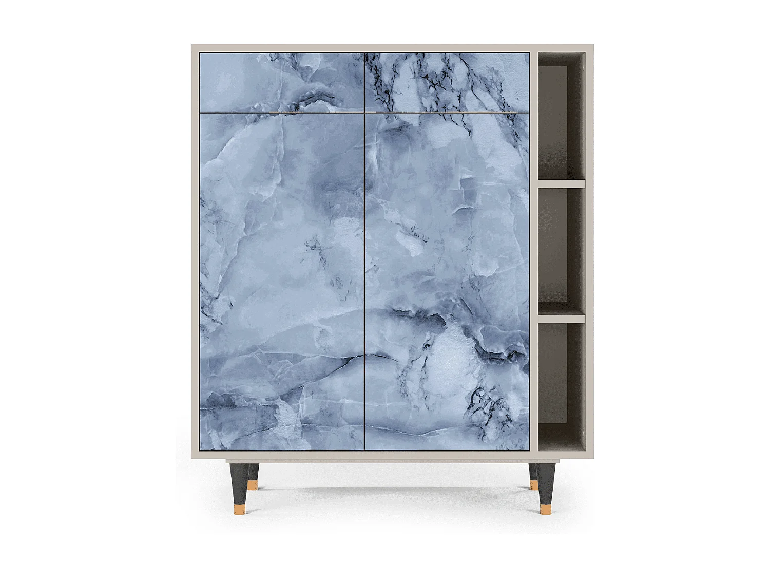 Kredens - 96х110х41 cm - BS6 - Feather Ice, Piaskowy