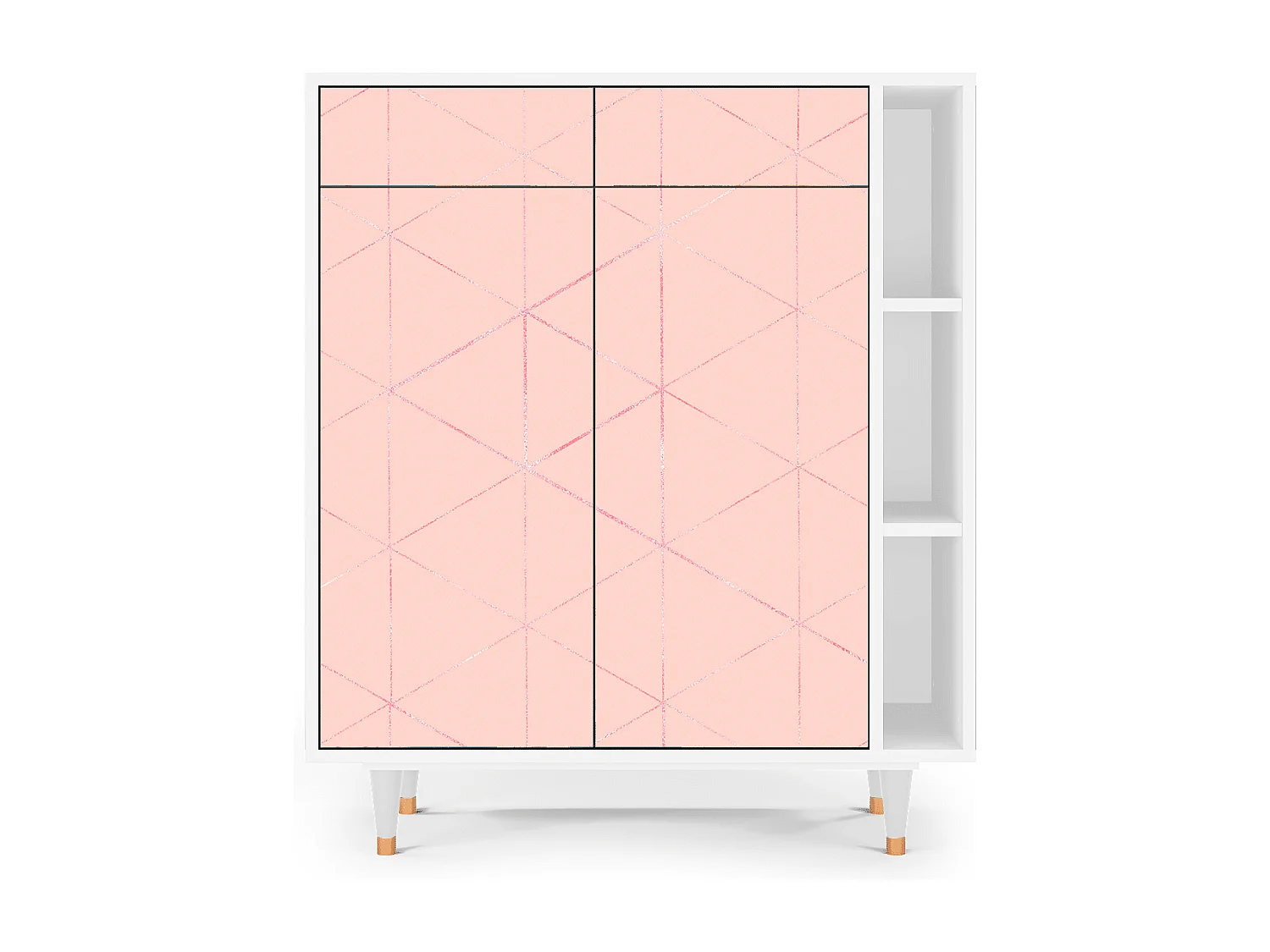Sideboard - 96х110х41 cm - BS6 - Rose Quartz, Weiß