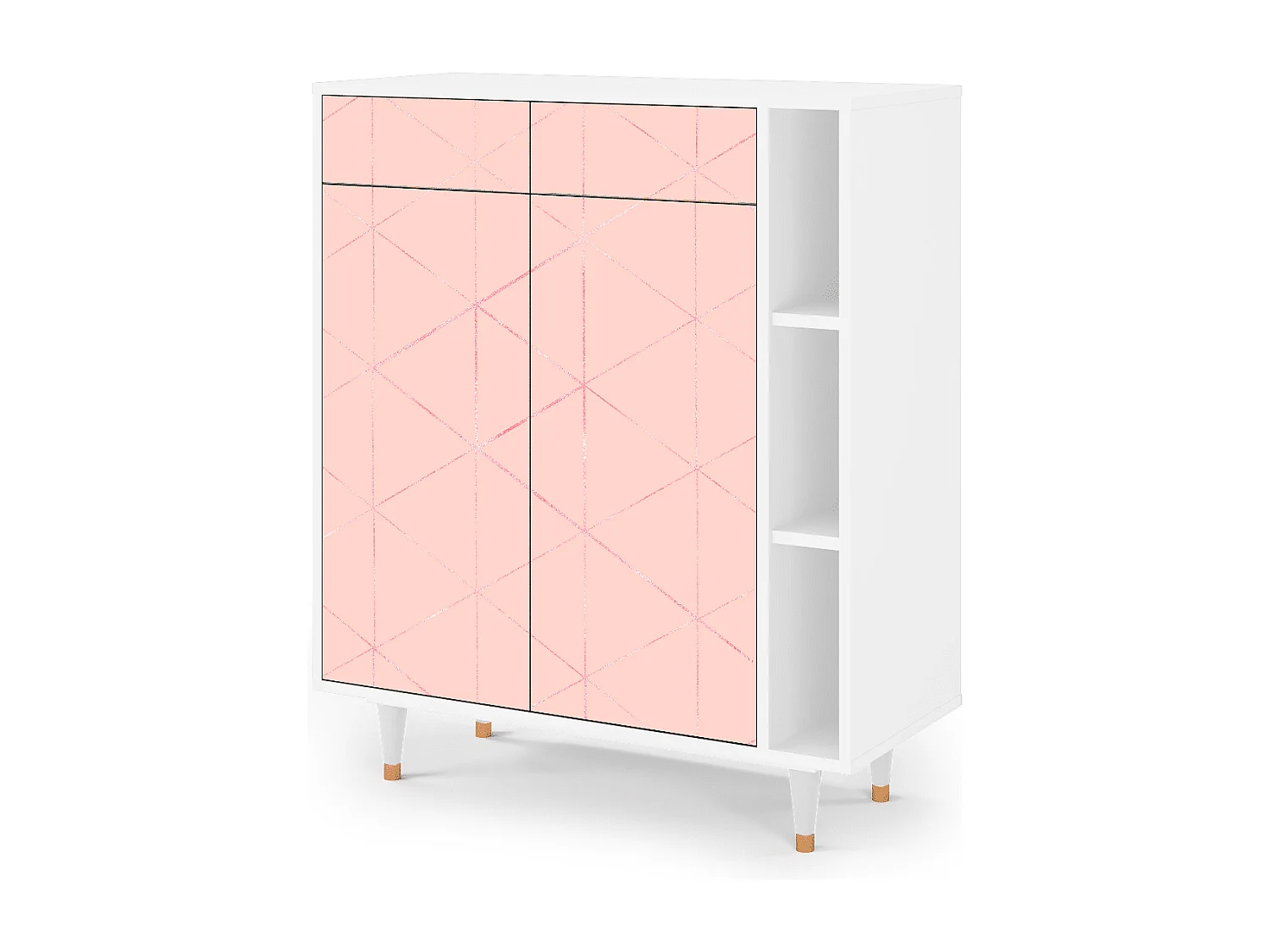 Sideboard - 96х110х41 cm - BS6 - Rose Quartz, Weiß