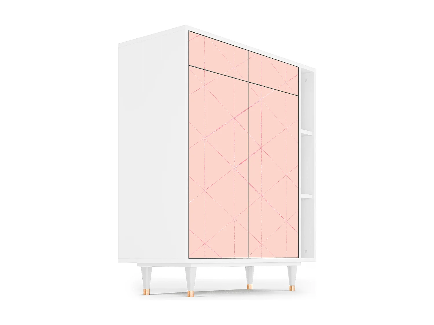 Sideboard - 96х110х41 cm - BS6 - Rose Quartz, Weiß