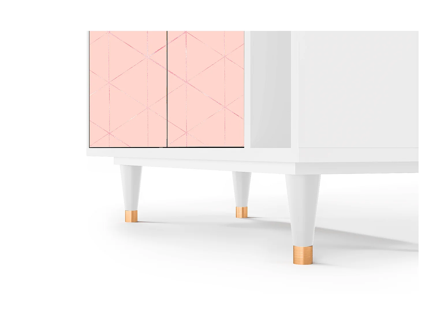 Kredens - 96х110х41 cm - BS6 - Rose Quartz, Biały