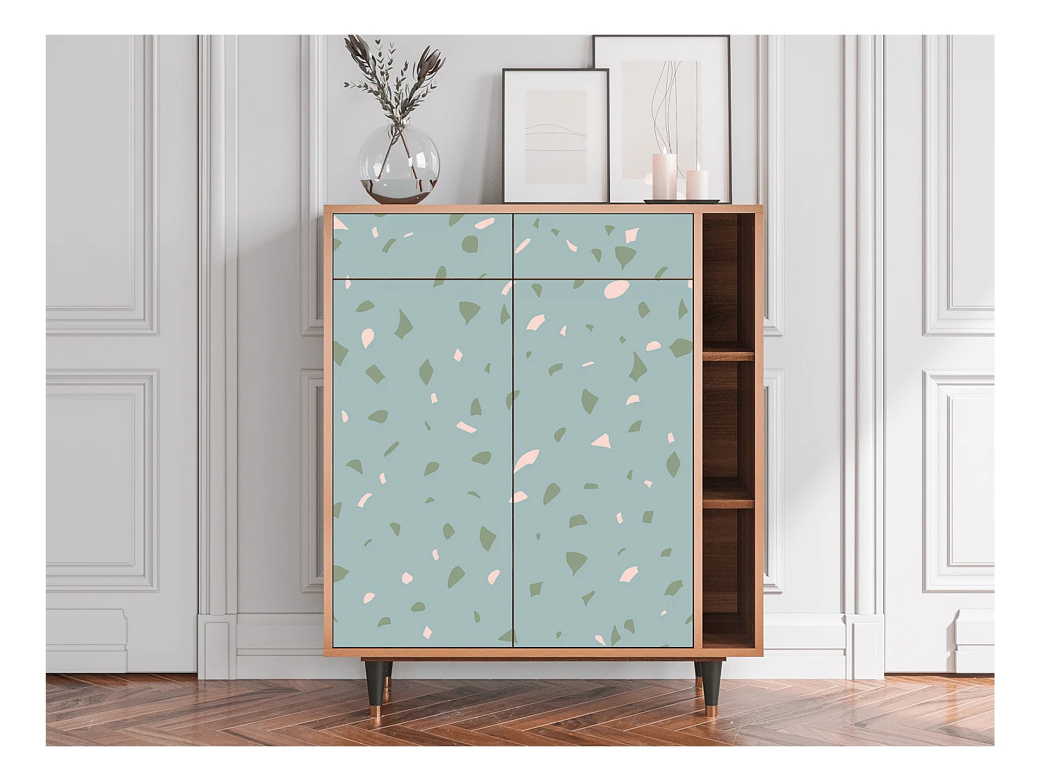 Buffet - 96х110х41 cm - BS6 - Blue Drops, Noyer