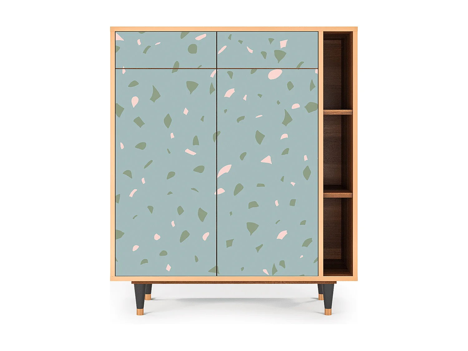 Credenza - 96х110х41 cm - BS6 - Blue Drops, Noce