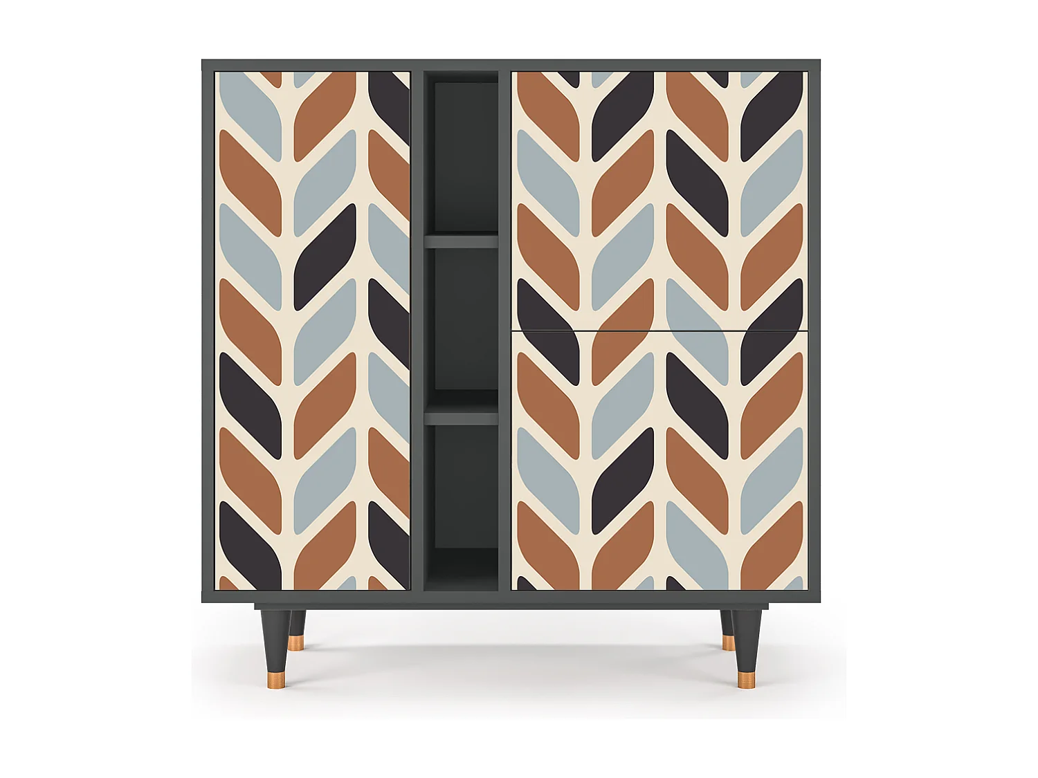 Kredens - 94х96х41 cm - BS5 - Beige Laure, Antracyt