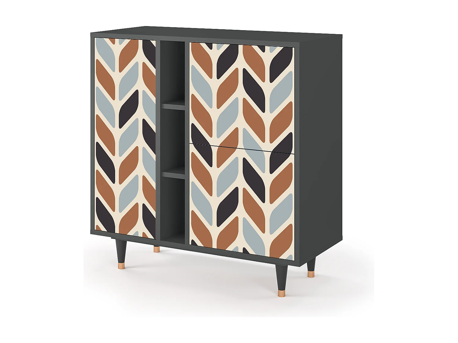 Kredens - 94х96х41 cm - BS5 - Beige Laure, Antracyt