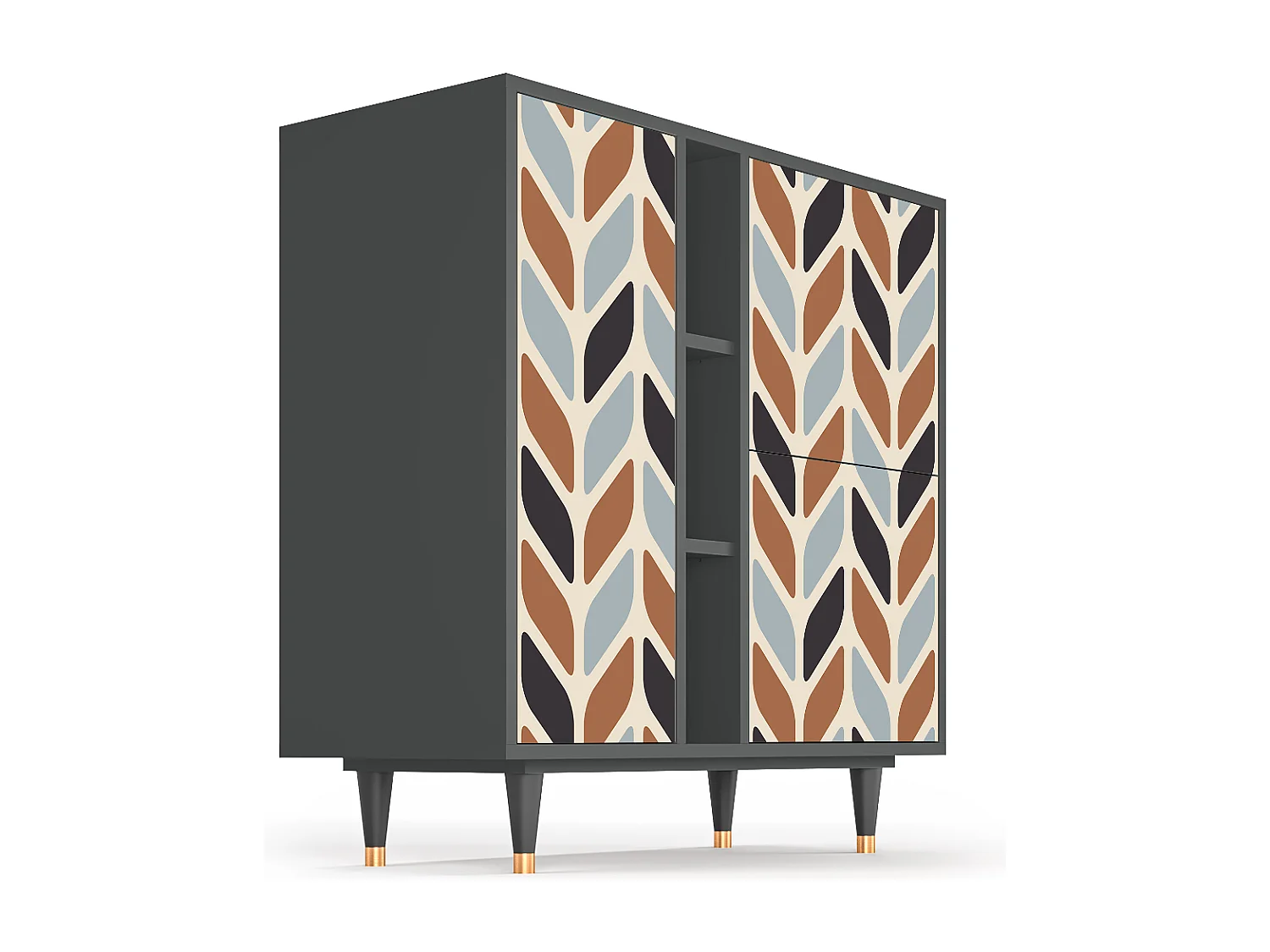 Kredens - 94х96х41 cm - BS5 - Beige Laure, Antracyt