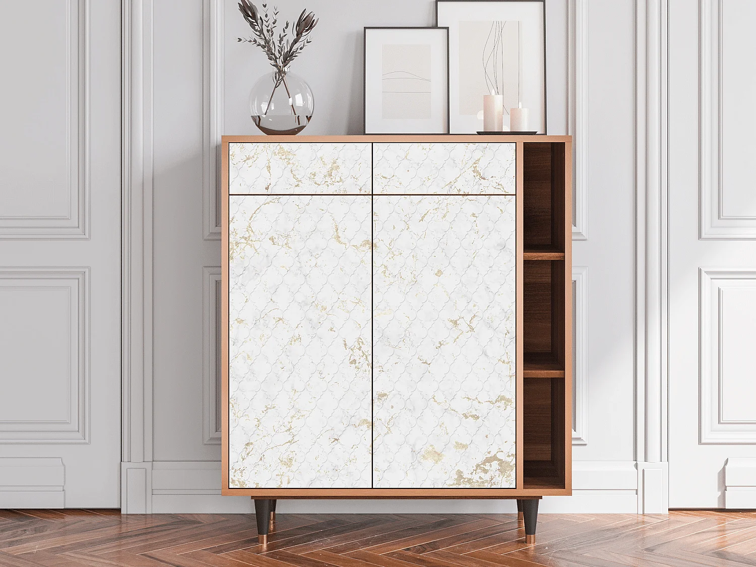 Credenza - 96х110х41 cm - BS6 - Sweet Cotton, Noce