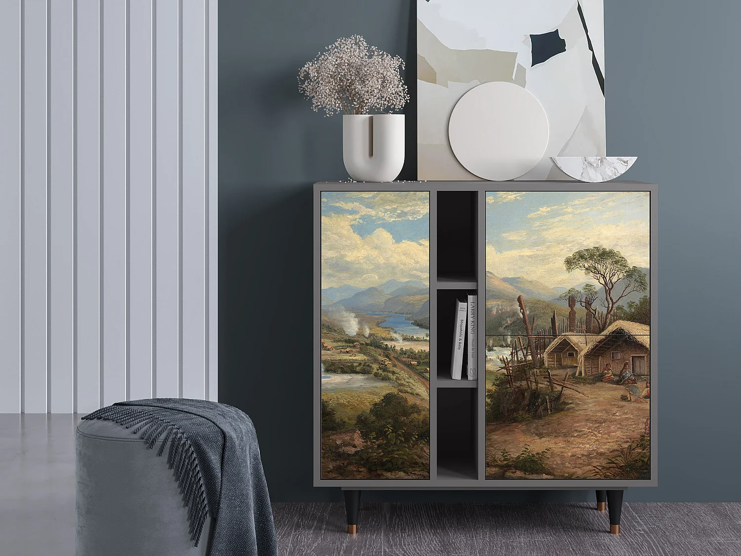 Credenza - 94х96х41 cm - BS5 - View Across the Plains , Grigio