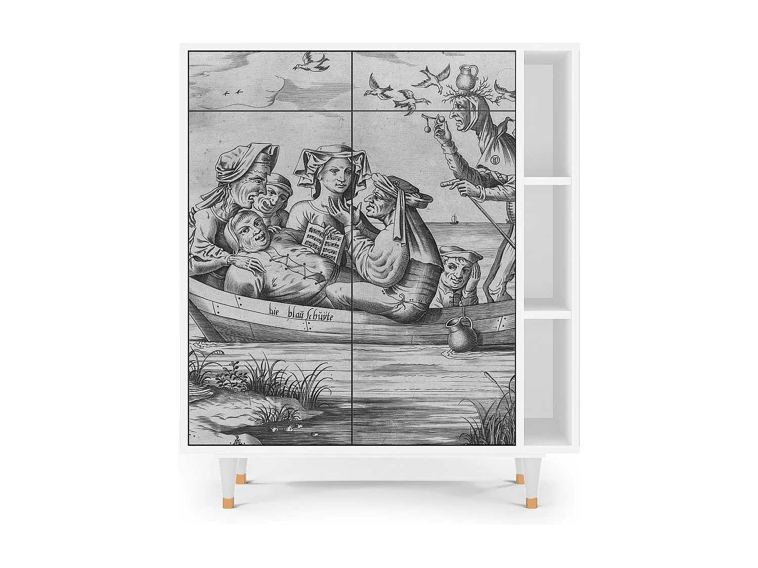 Kredens - 96х110х41 cm - BS6 - Blau Schuyte, Biały