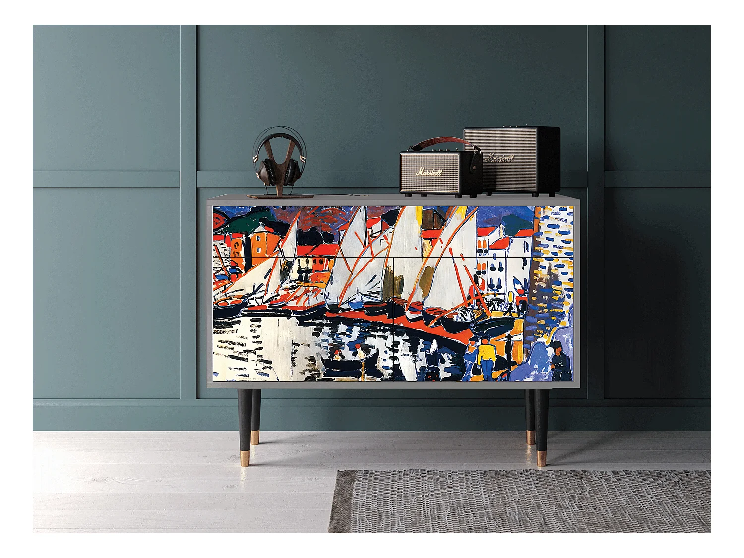 Sideboard - 115x85x48 cm - BS4 - Le Séchage des voiles , Grau