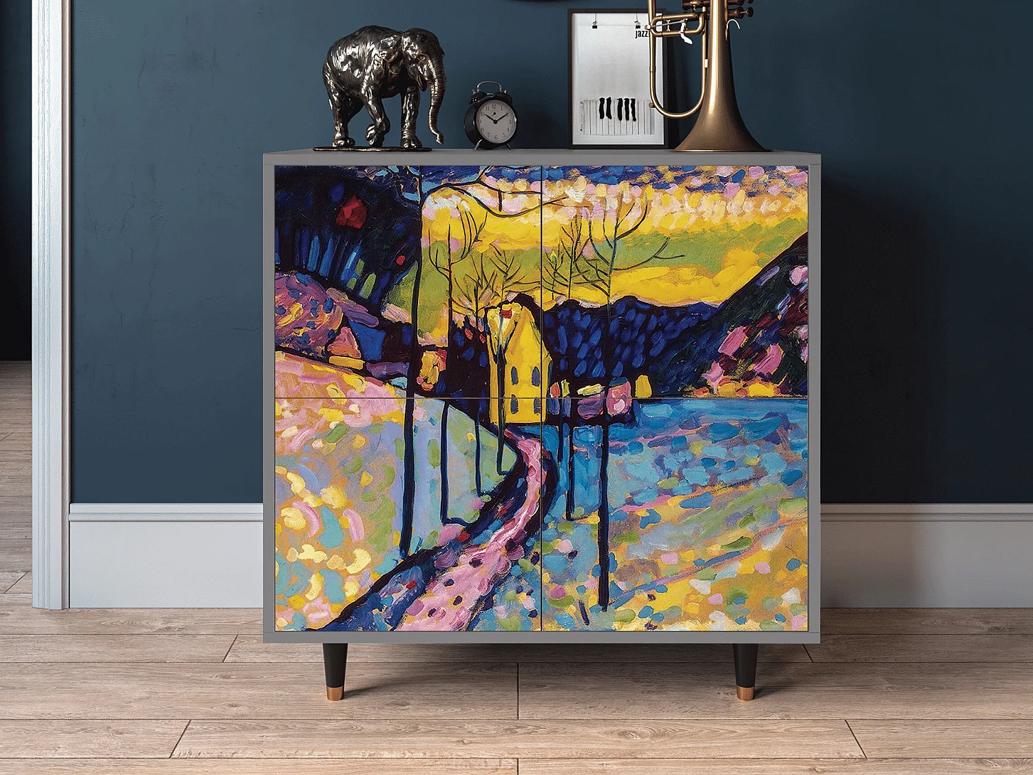 Buffet - 94x96x48 cm - BS3 - Winter Landscape, Gris